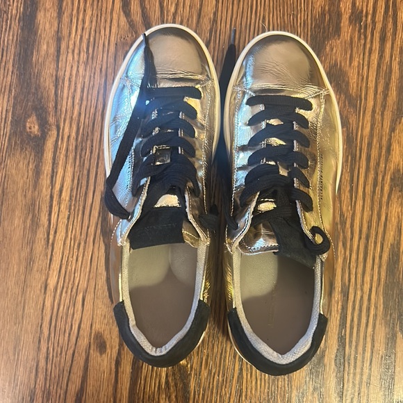 All Saints Gold Patent Leather Sneakers - Picture 6 of 8
